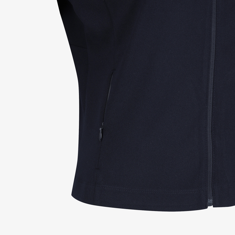 여성 사우스크로스 트리밍 디테일 하이넥 집업 점퍼_네이비