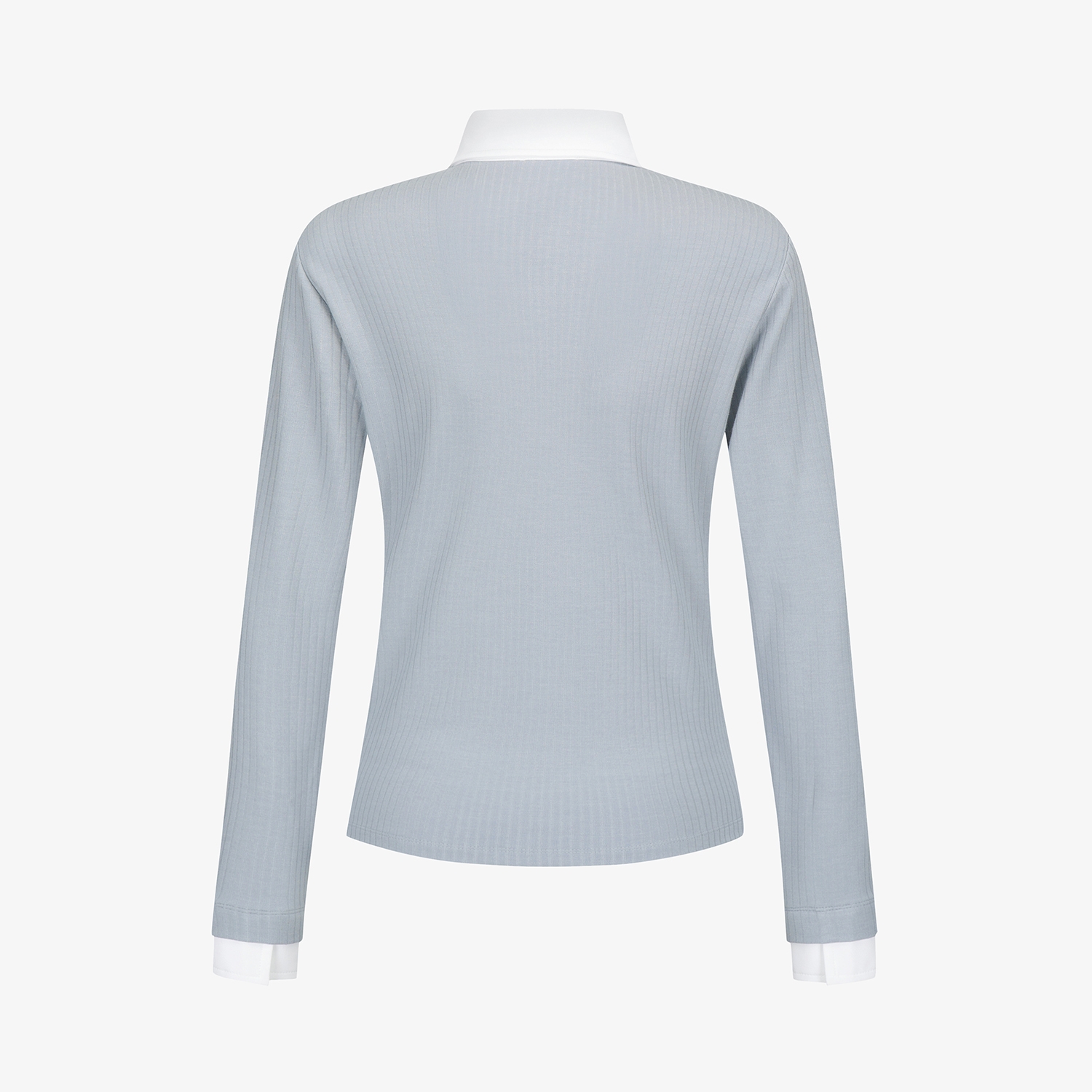 여성 사우스크로스 소프트 터치 골지 카라 티셔츠_라이트 블루