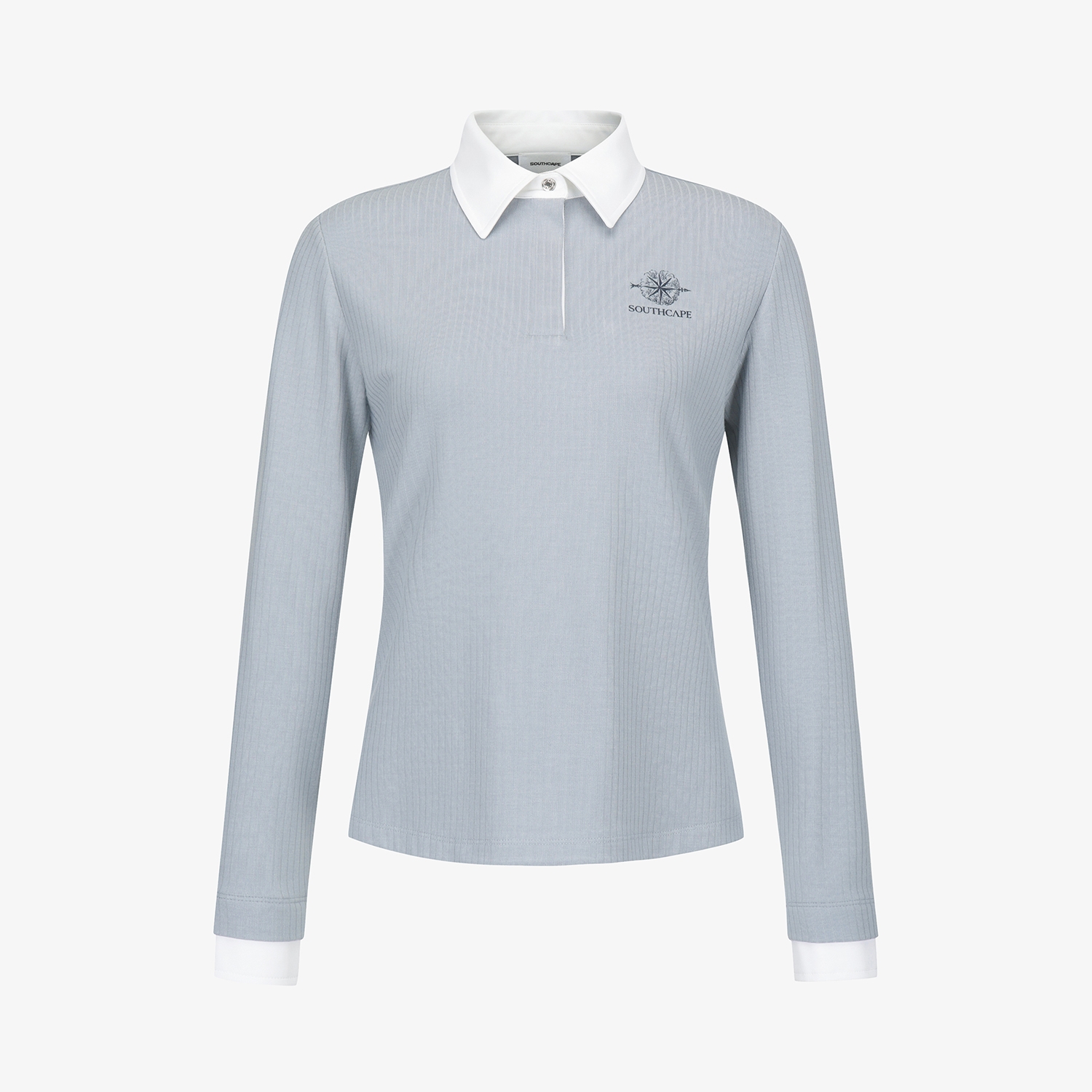 여성 사우스크로스 소프트 터치 골지 카라 티셔츠_라이트 블루