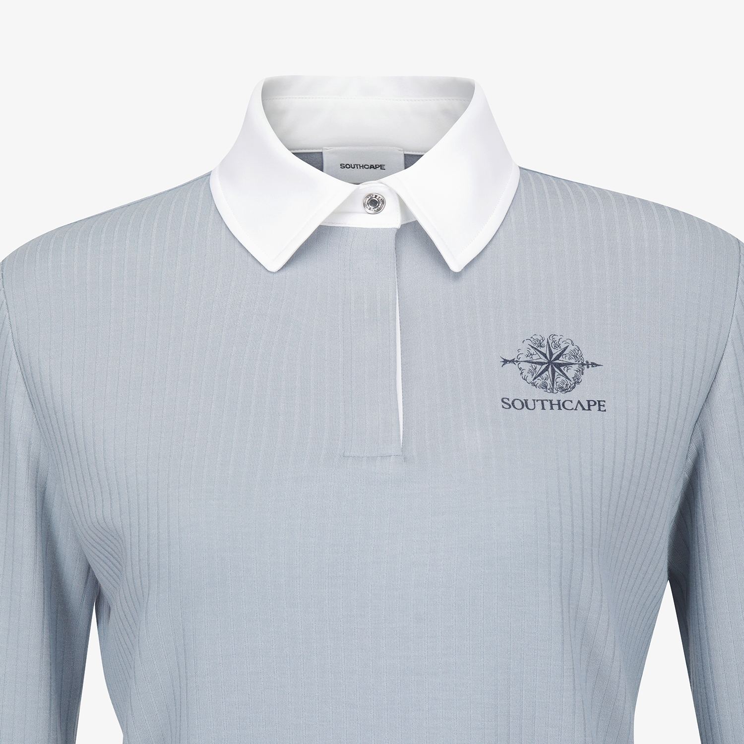 여성 사우스크로스 소프트 터치 골지 카라 티셔츠_라이트 블루