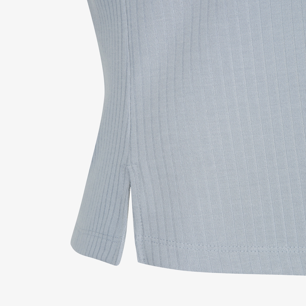 여성 사우스크로스 소프트 터치 골지 카라 티셔츠_라이트 블루