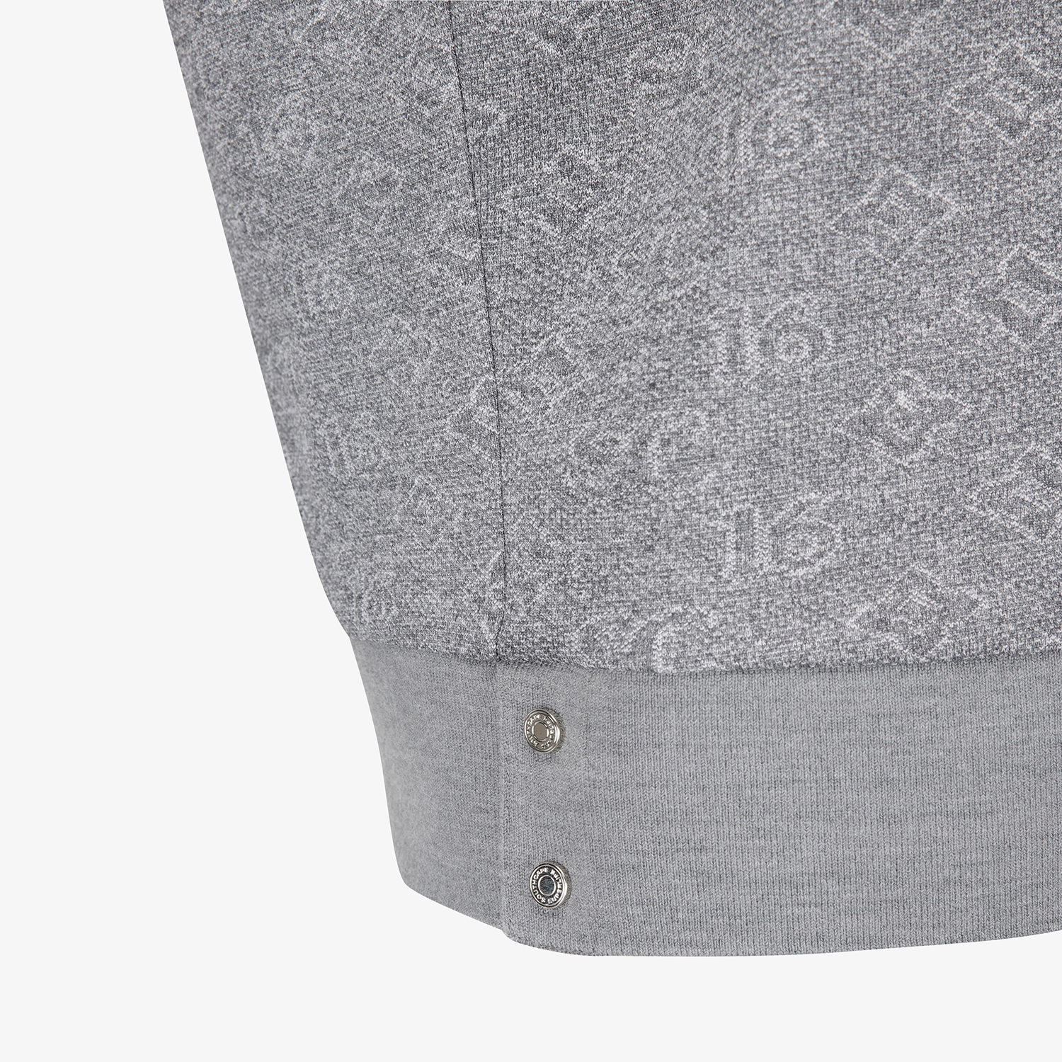 사우스케이프 여성 모노그램 패턴 자카드 반팔 티셔츠_차콜 그레이