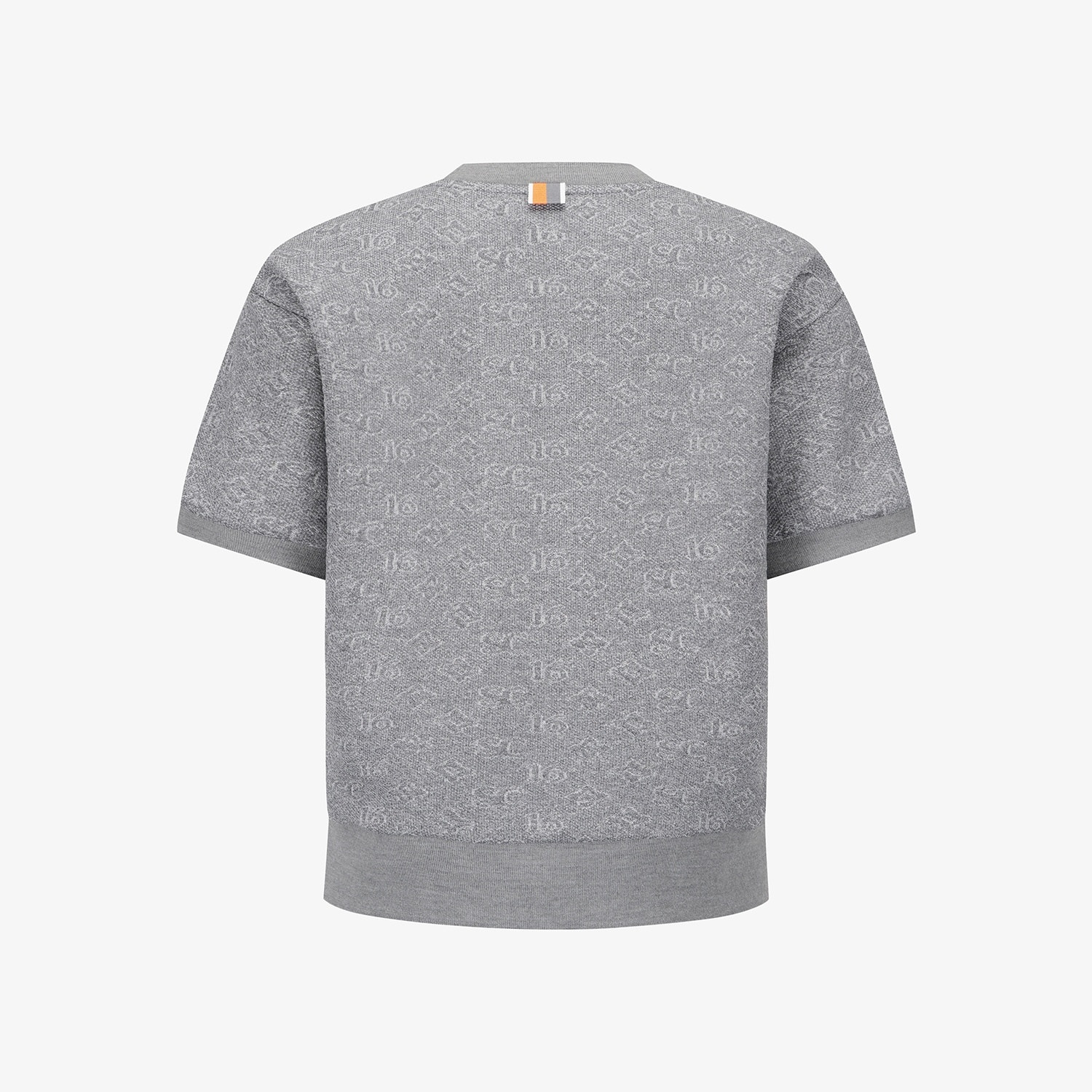 사우스케이프 여성 모노그램 패턴 자카드 반팔 티셔츠_차콜 그레이