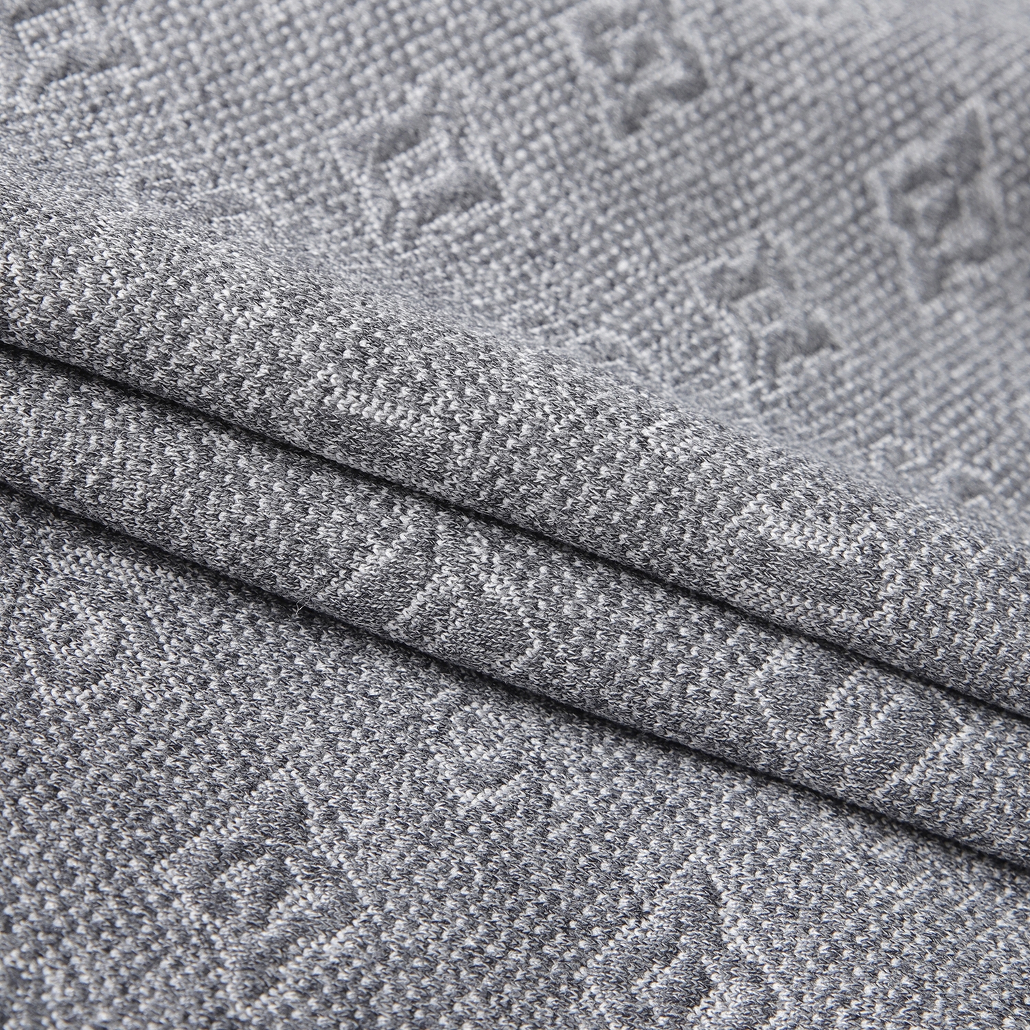 사우스케이프 여성 모노그램 패턴 자카드 반팔 티셔츠_차콜 그레이