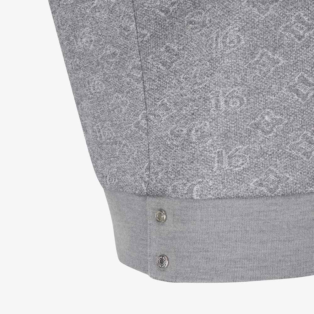 사우스케이프 여성 모노그램 패턴 자카드 반팔 티셔츠_차콜 그레이