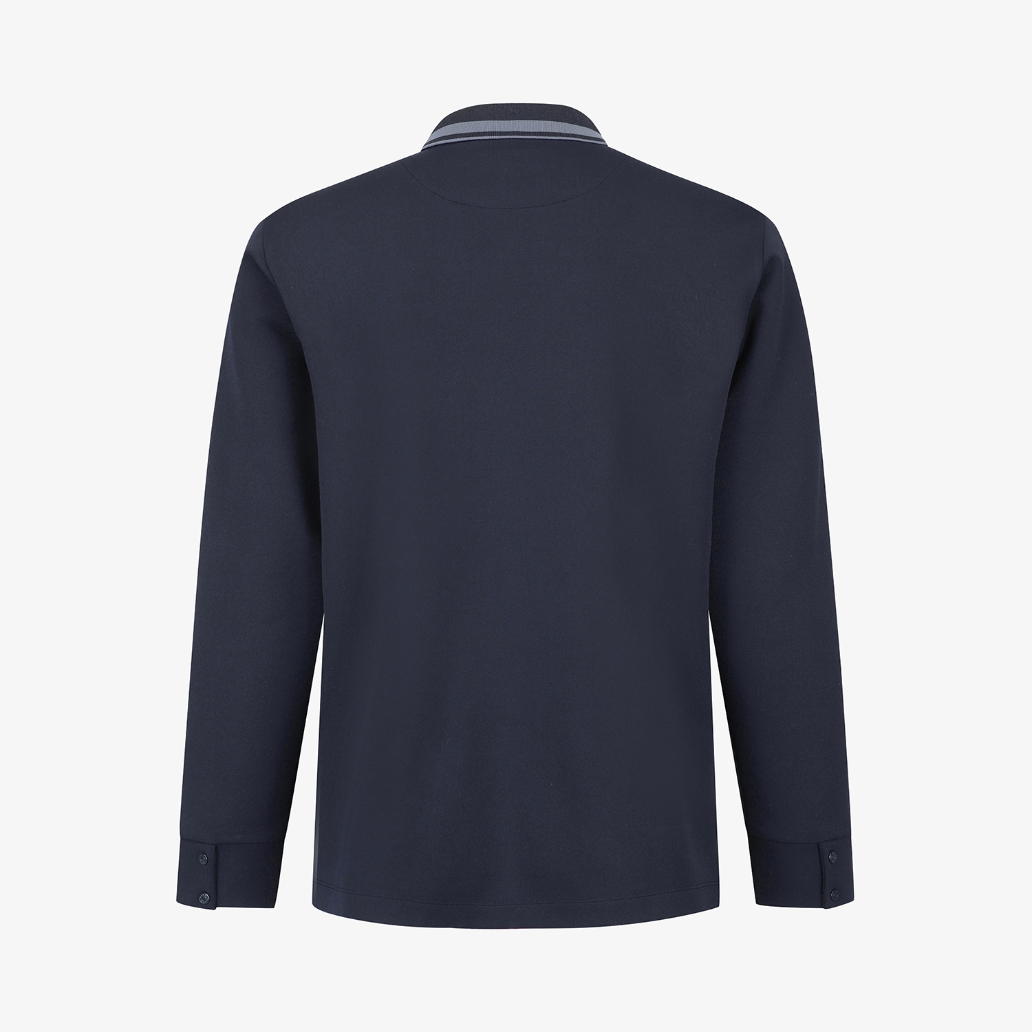 사우스케이프 남성 배색 라인 긴팔 카라 티셔츠_다크 네이비