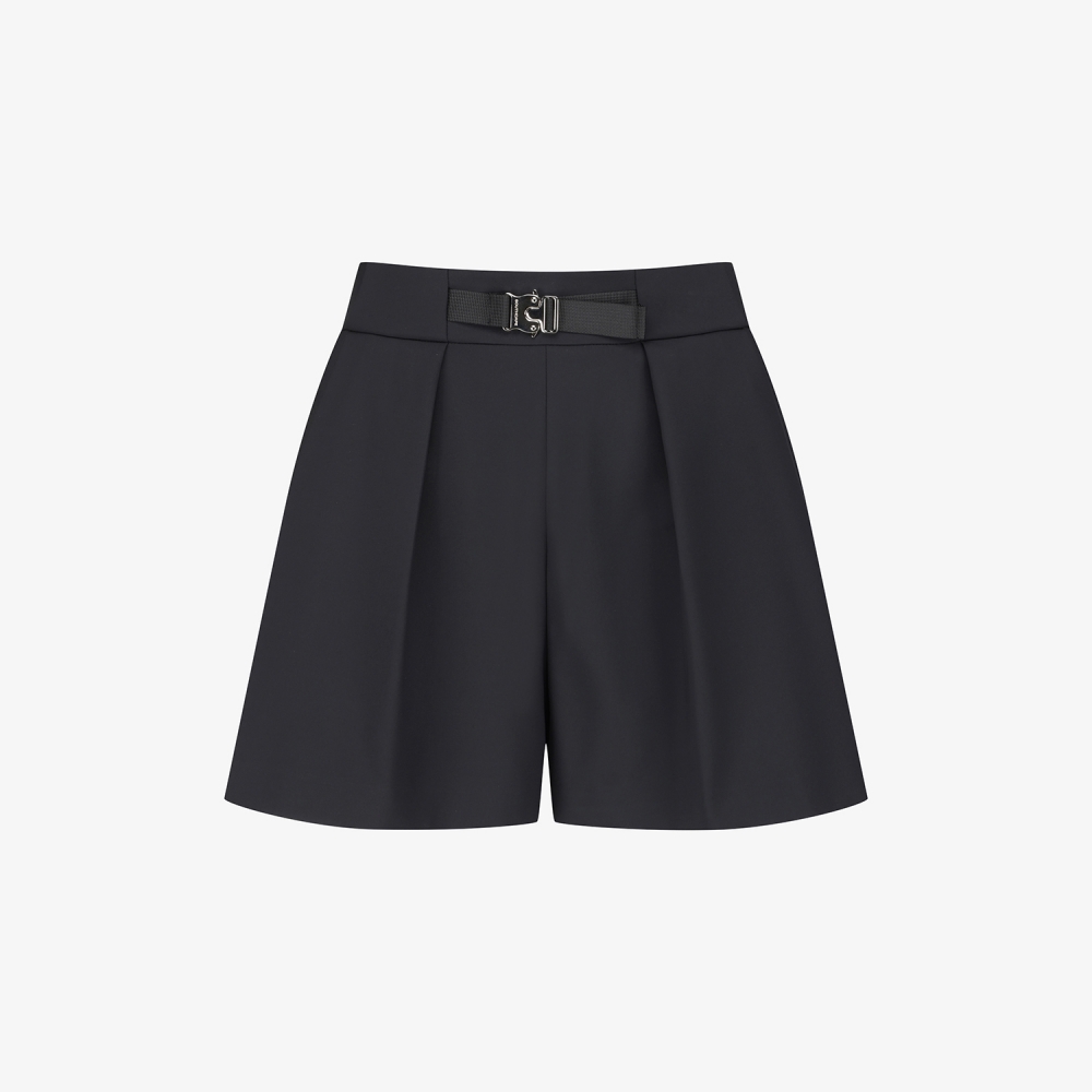 여성 사우스크로스 스커트 실루엣 벨트 숏팬츠_블랙