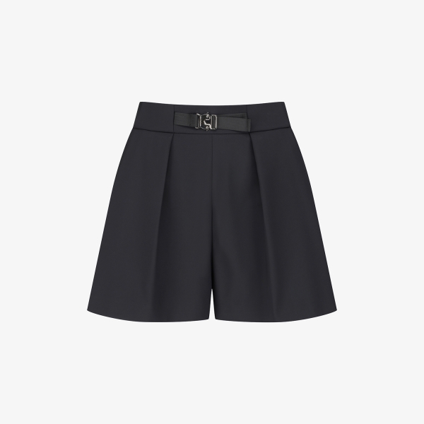 여성 사우스크로스 스커트 실루엣 벨트 숏팬츠_블랙