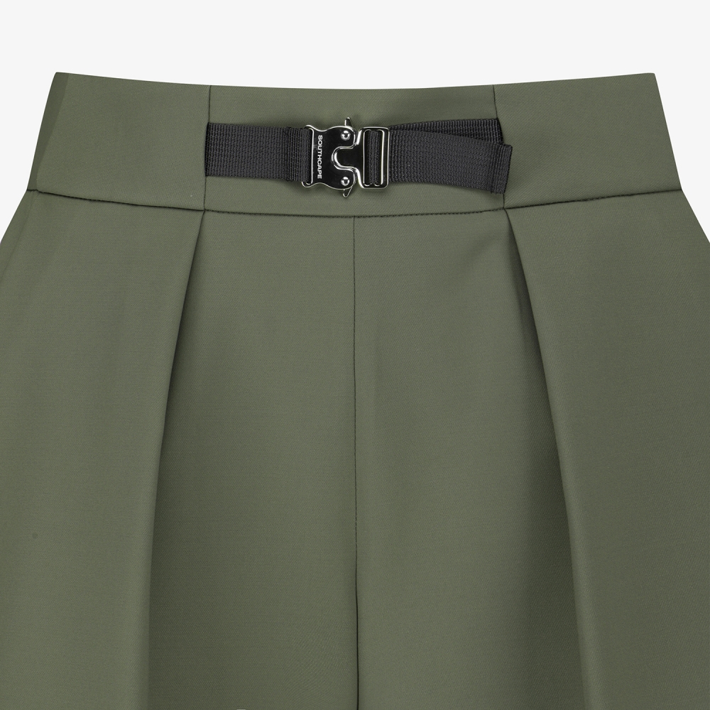 여성 사우스크로스 스커트 실루엣 벨트 숏팬츠_카키