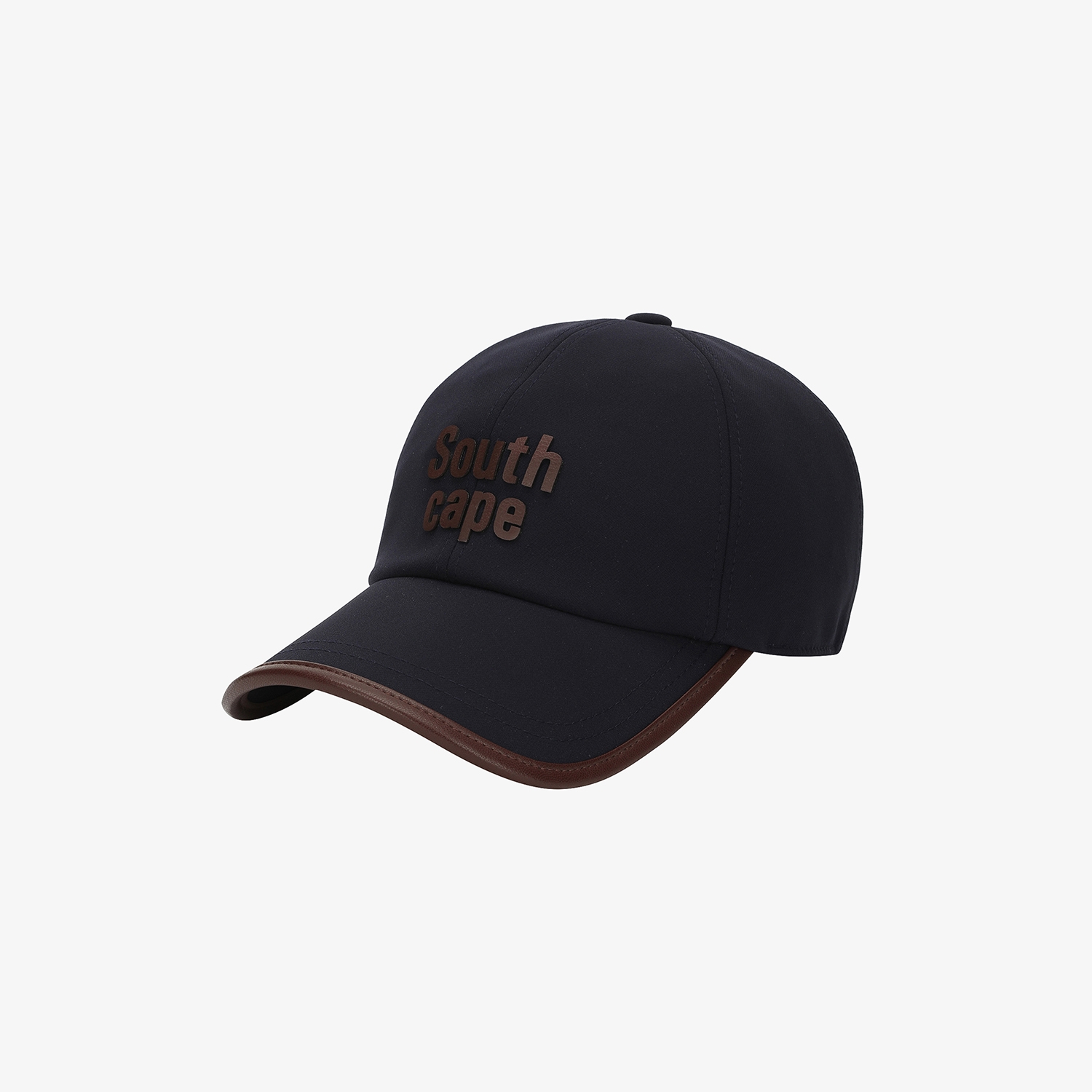 사우스케이프 남성 로고 레더 파이핑 볼캡_다크 네이비