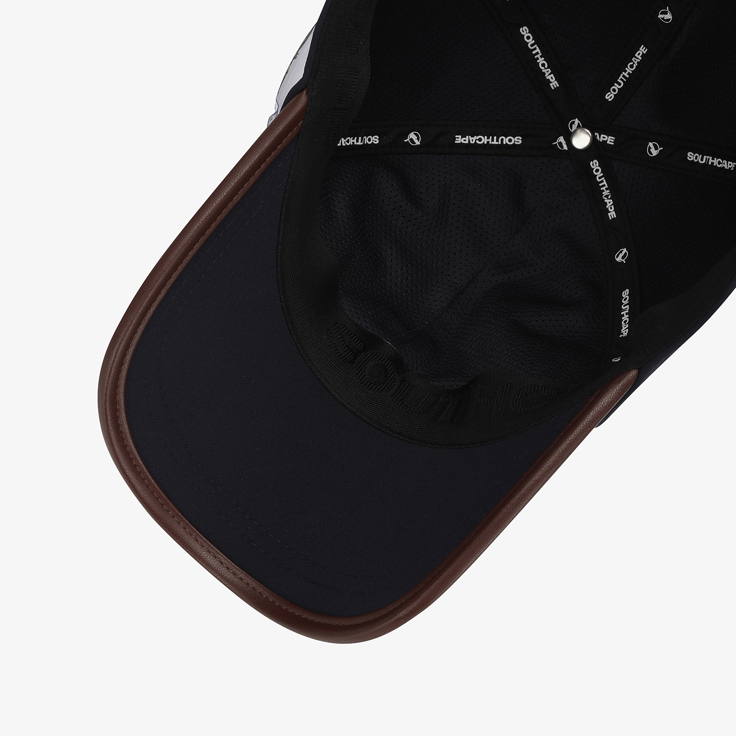 사우스케이프 남성 로고 레더 파이핑 볼캡_다크 네이비
