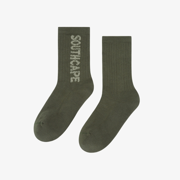 사우스케이프 여성 레터링 로고 삭스_카키