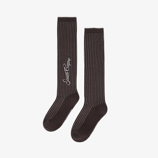 사우스케이프 여성 핀 스트라이프 니삭스_다크 브라운