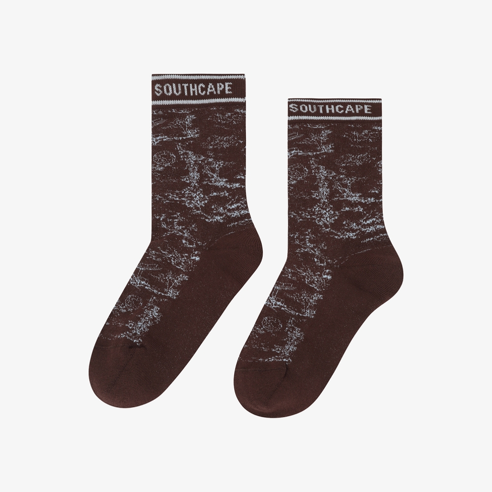 사우스케이프 여성 남해 헤리티지 프린트 삭스_브라운