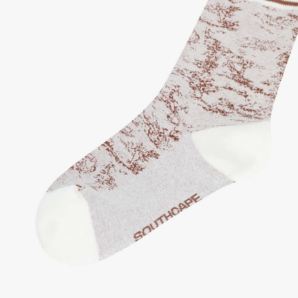 사우스케이프 여성 남해 헤리티지 프린트 삭스_카멜