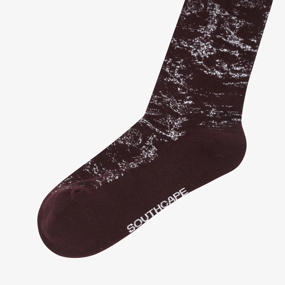 사우스케이프 여성 남해 헤리티지 프린트 니삭스_와인