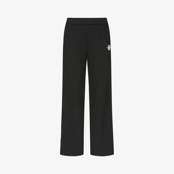 여성 사우스크로스 트리밍 디테일 스트레이트 팬츠_블랙