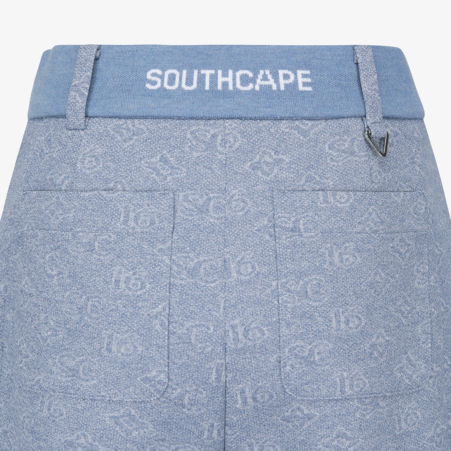 사우스케이프 여성 모노그램 패턴 자카드 팬츠_블루