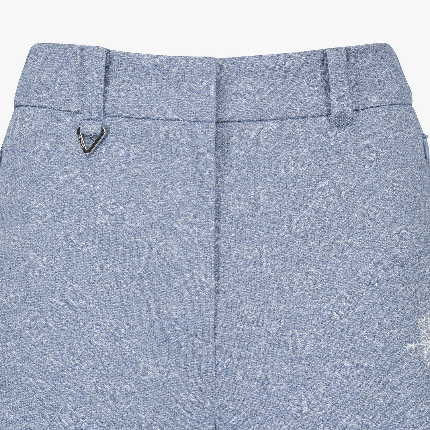 사우스케이프 여성 모노그램 패턴 자카드 팬츠_블루