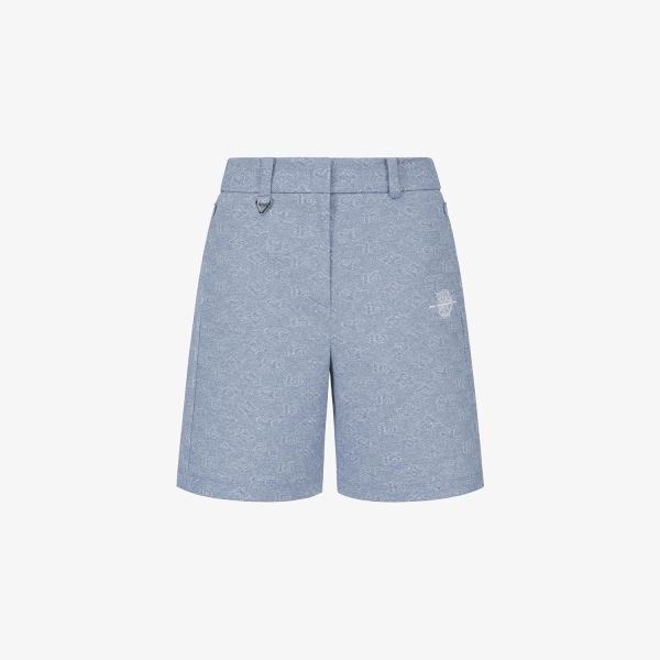 사우스케이프 여성 모노그램 패턴 자카드 팬츠_블루