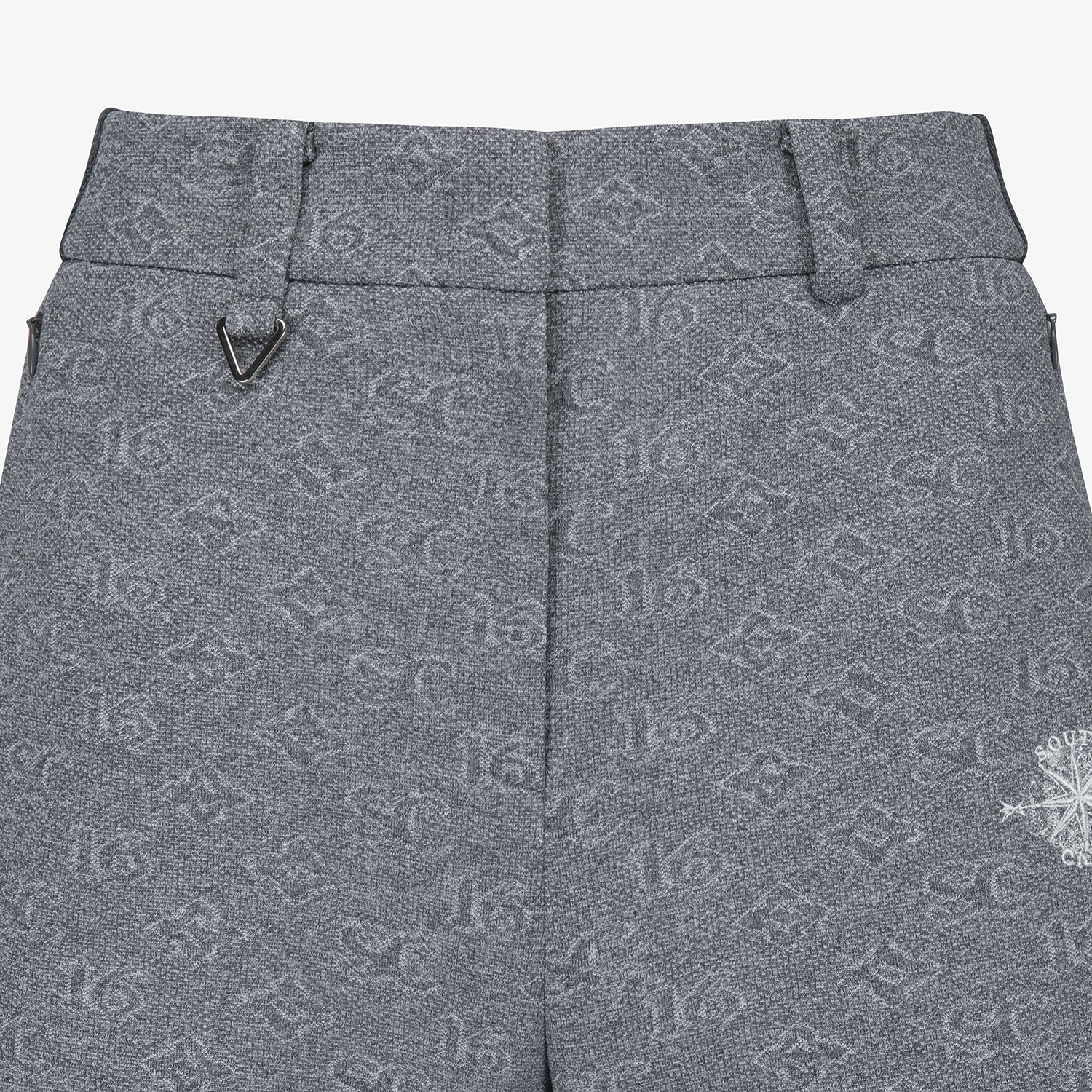 사우스케이프 여성 모노그램 패턴 자카드 팬츠_차콜 그레이