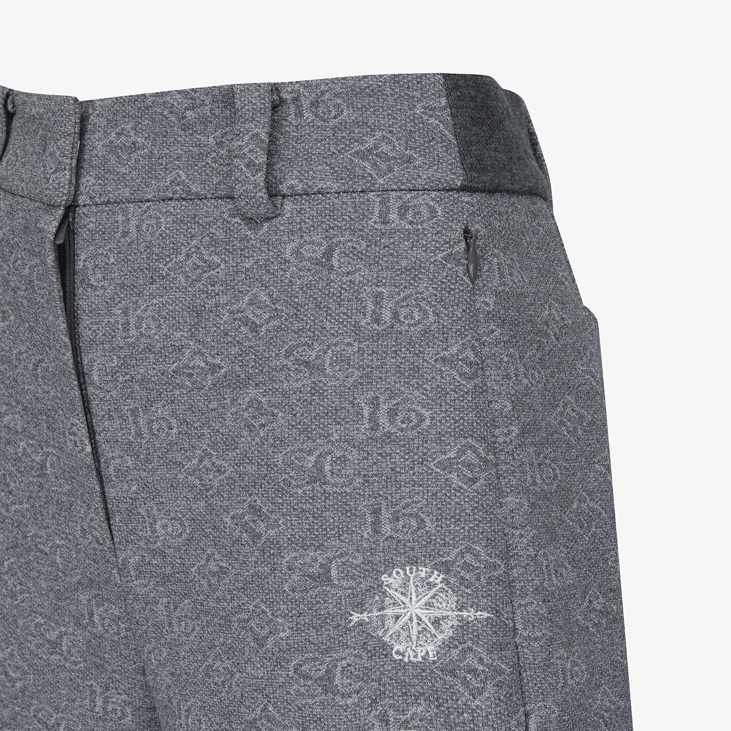 사우스케이프 여성 모노그램 패턴 자카드 팬츠_차콜 그레이