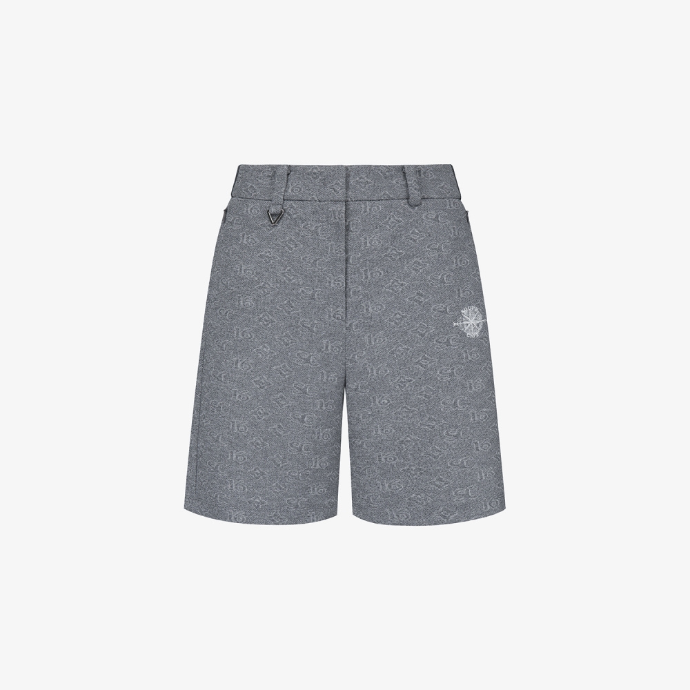 사우스케이프 여성 모노그램 패턴 자카드 팬츠_차콜 그레이