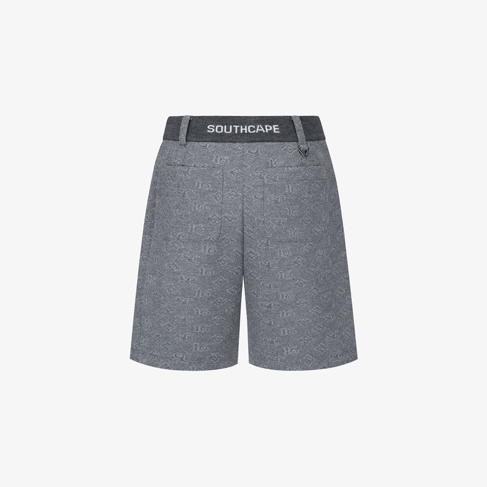 사우스케이프 여성 모노그램 패턴 자카드 팬츠_차콜 그레이