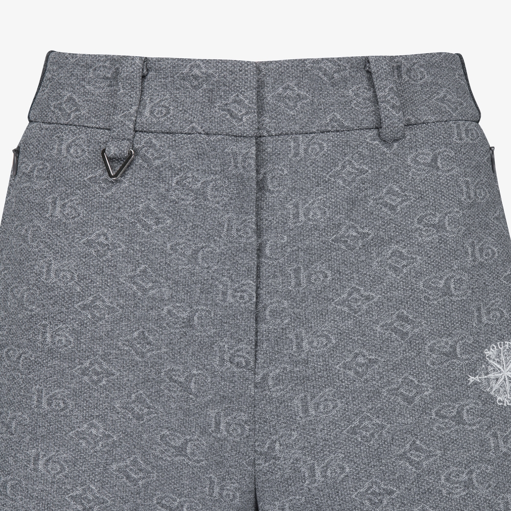 사우스케이프 여성 모노그램 패턴 자카드 팬츠_차콜 그레이