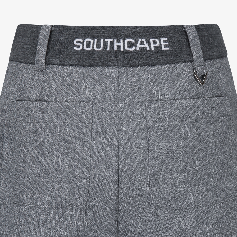 사우스케이프 여성 모노그램 패턴 자카드 팬츠_차콜 그레이
