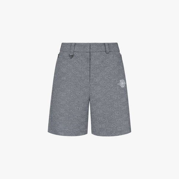 사우스케이프 여성 모노그램 패턴 자카드 팬츠_차콜 그레이