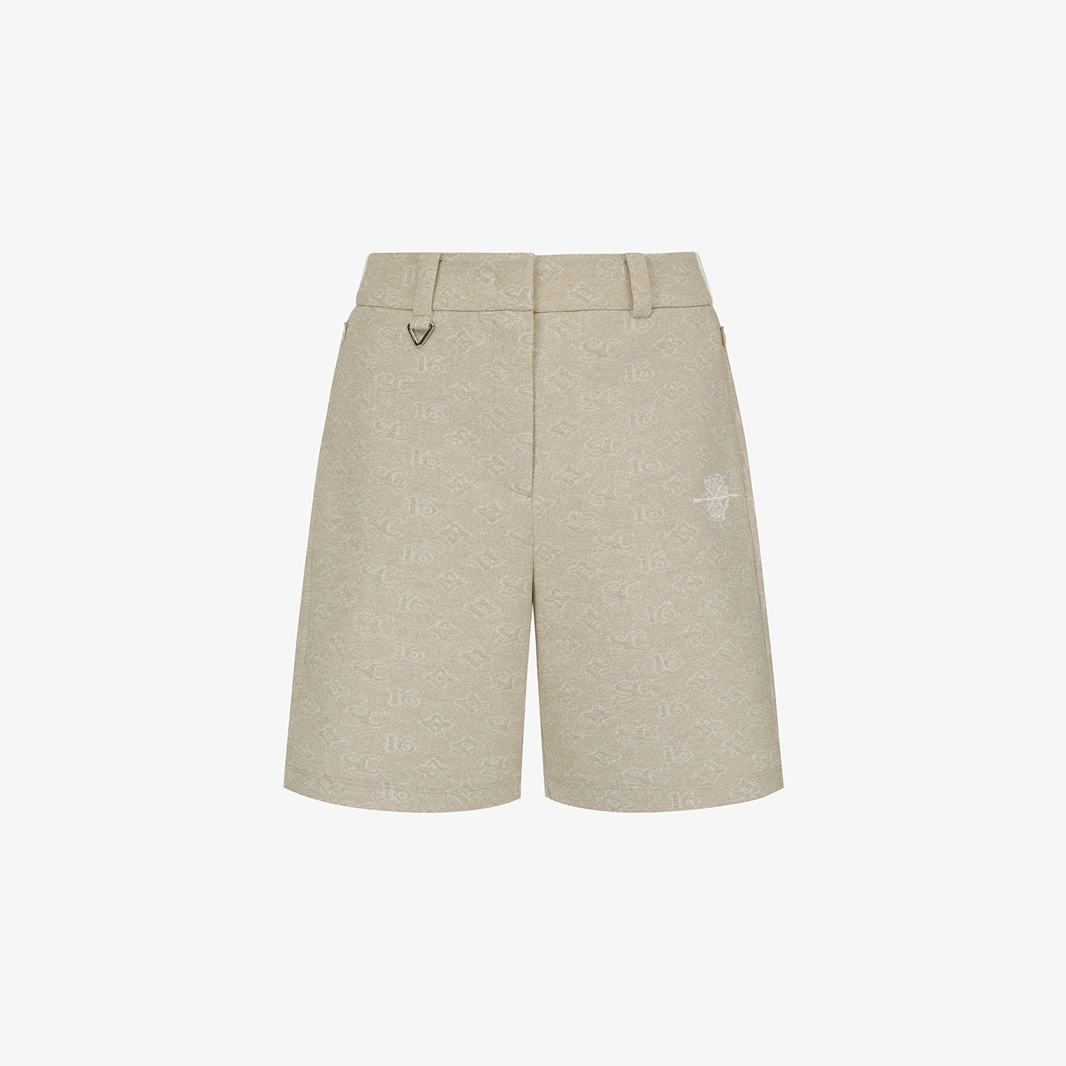 사우스케이프 여성 모노그램 패턴 자카드 팬츠_카키 베이지