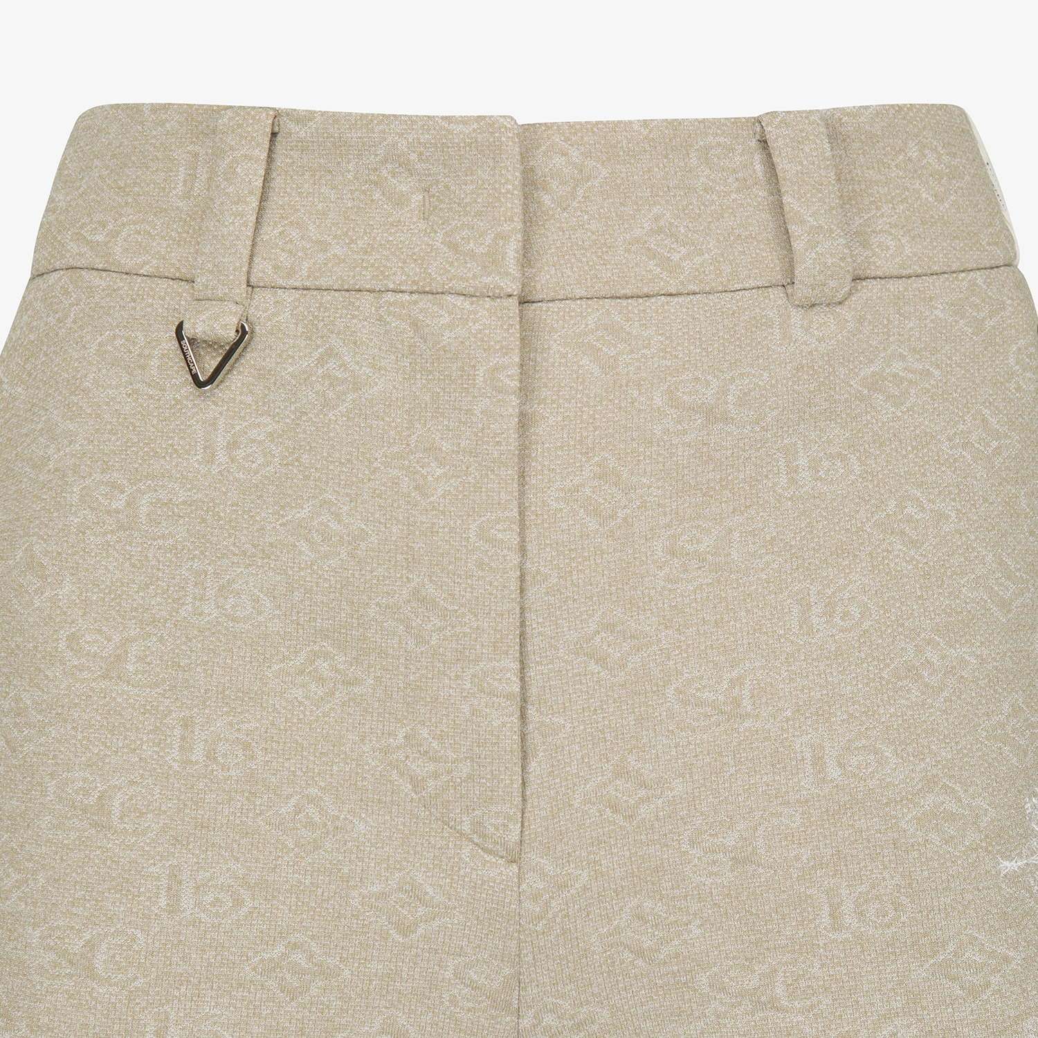 사우스케이프 여성 모노그램 패턴 자카드 팬츠_카키 베이지