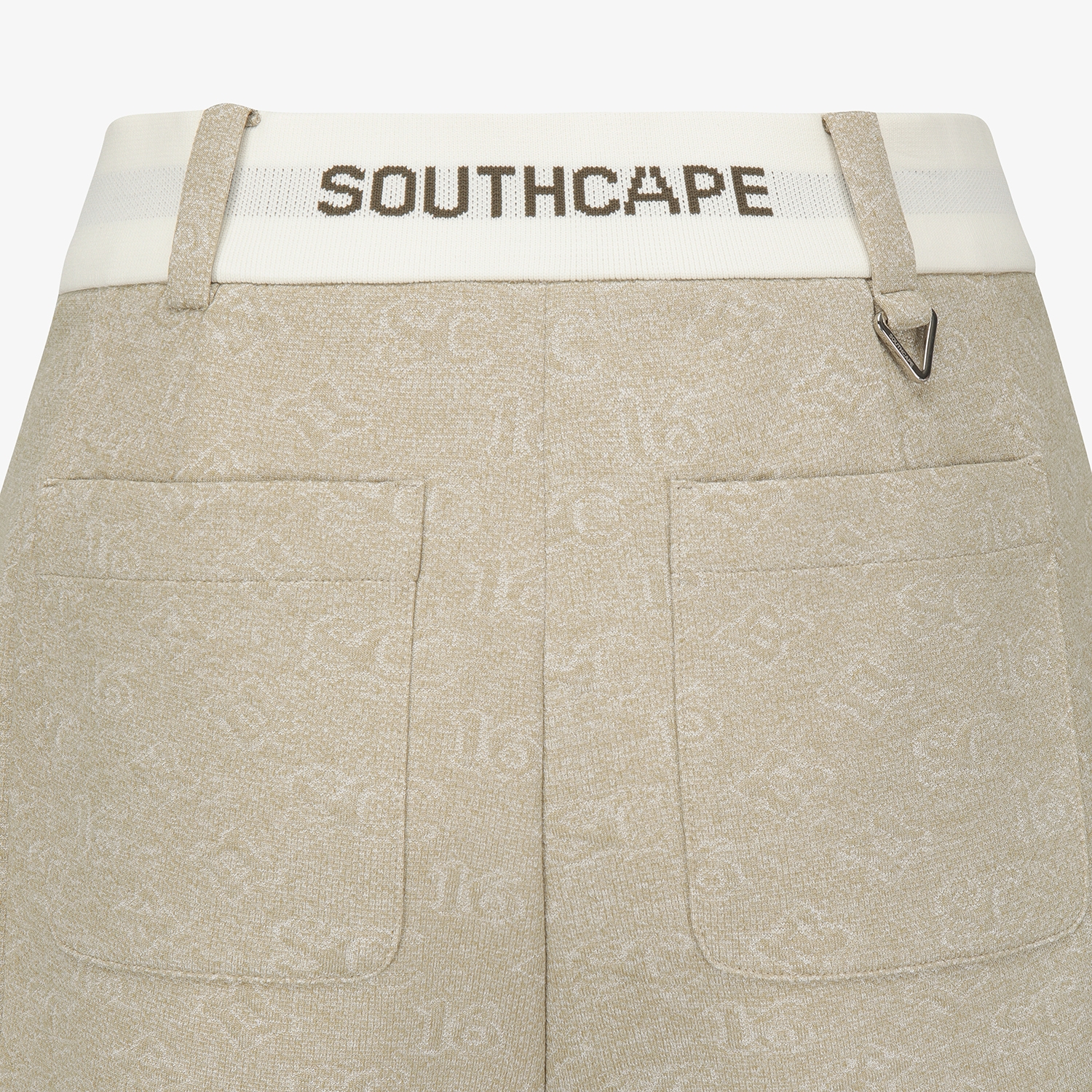 사우스케이프 여성 모노그램 패턴 자카드 팬츠_카키 베이지