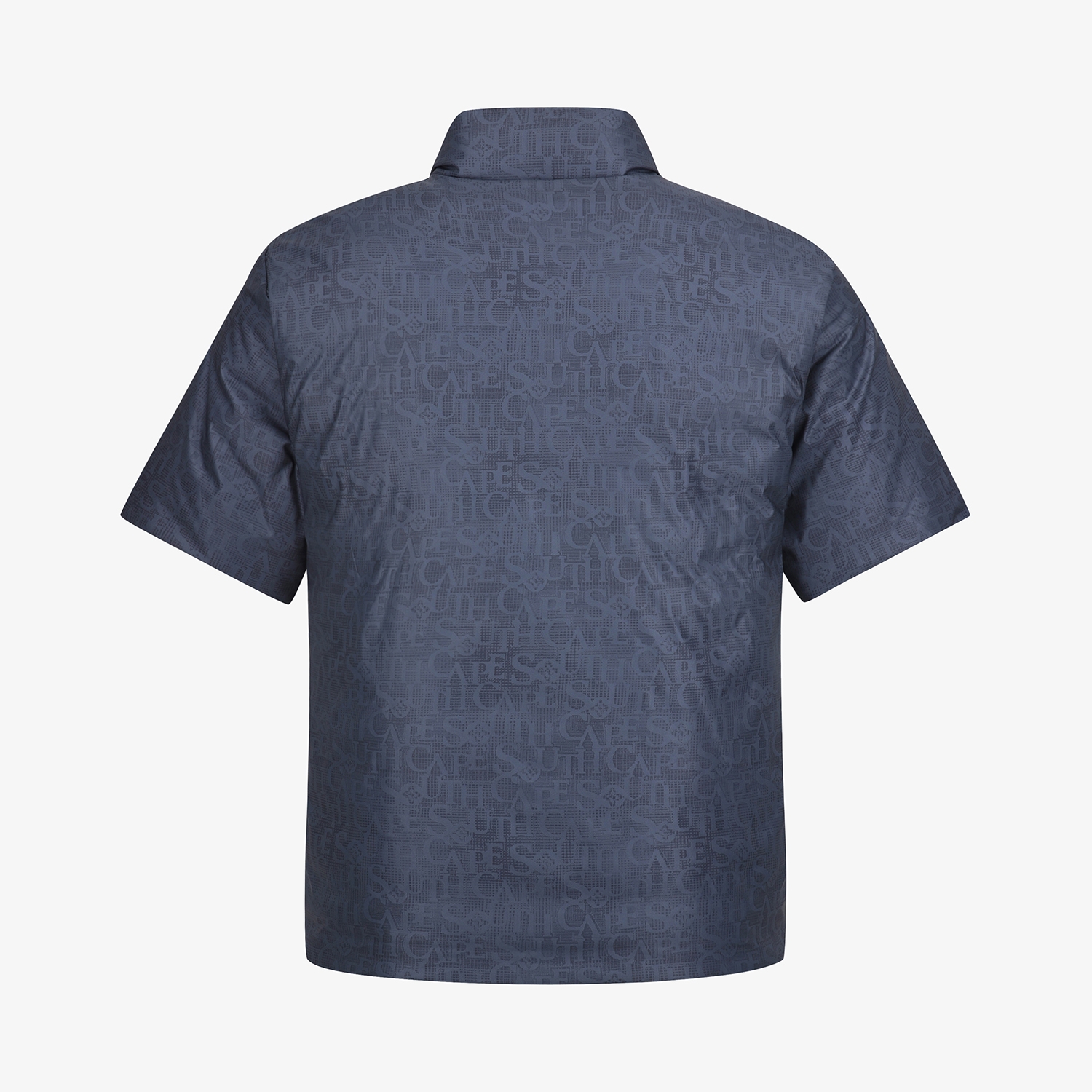 사우스케이프 남성 로고플로우 패턴 반팔 다운점퍼_네이비