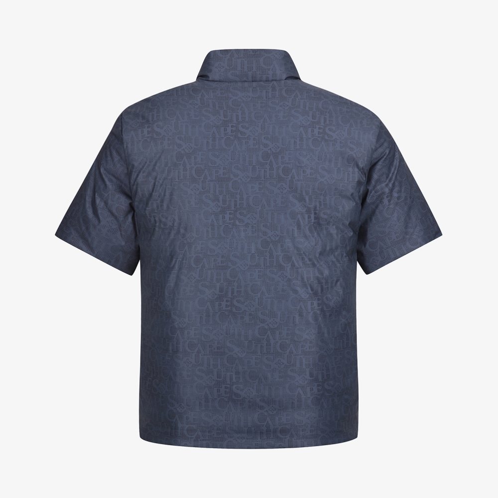 사우스케이프 남성 로고플로우 패턴 반팔 다운점퍼_네이비