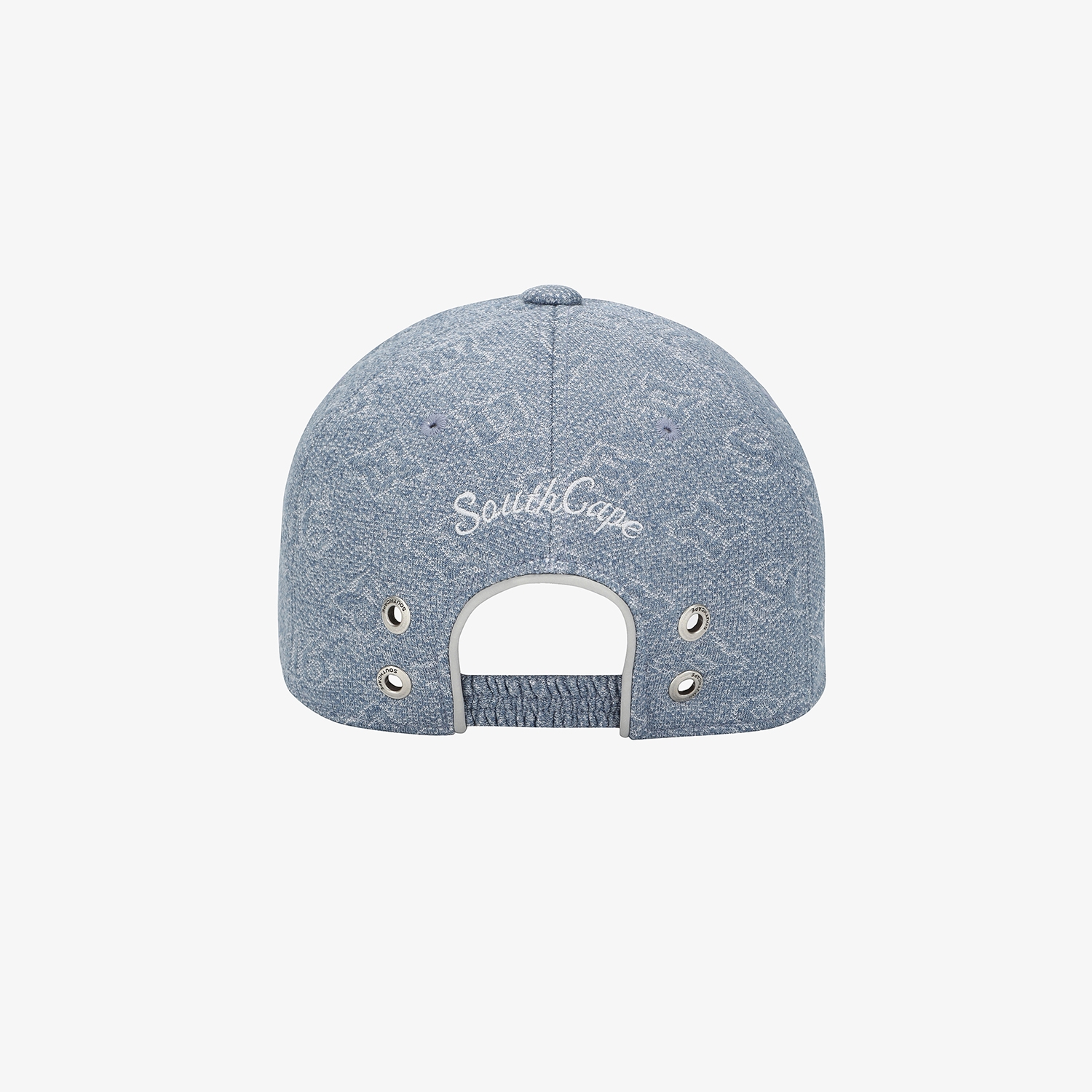 사우스케이프 여성 모노그램 패턴 자카드 레이스업 볼 캡_블루