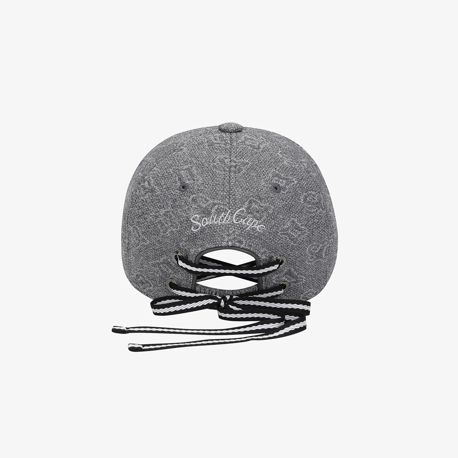 사우스케이프 여성 모노그램 패턴 자카드 레이스업 볼 캡_차콜 그레이