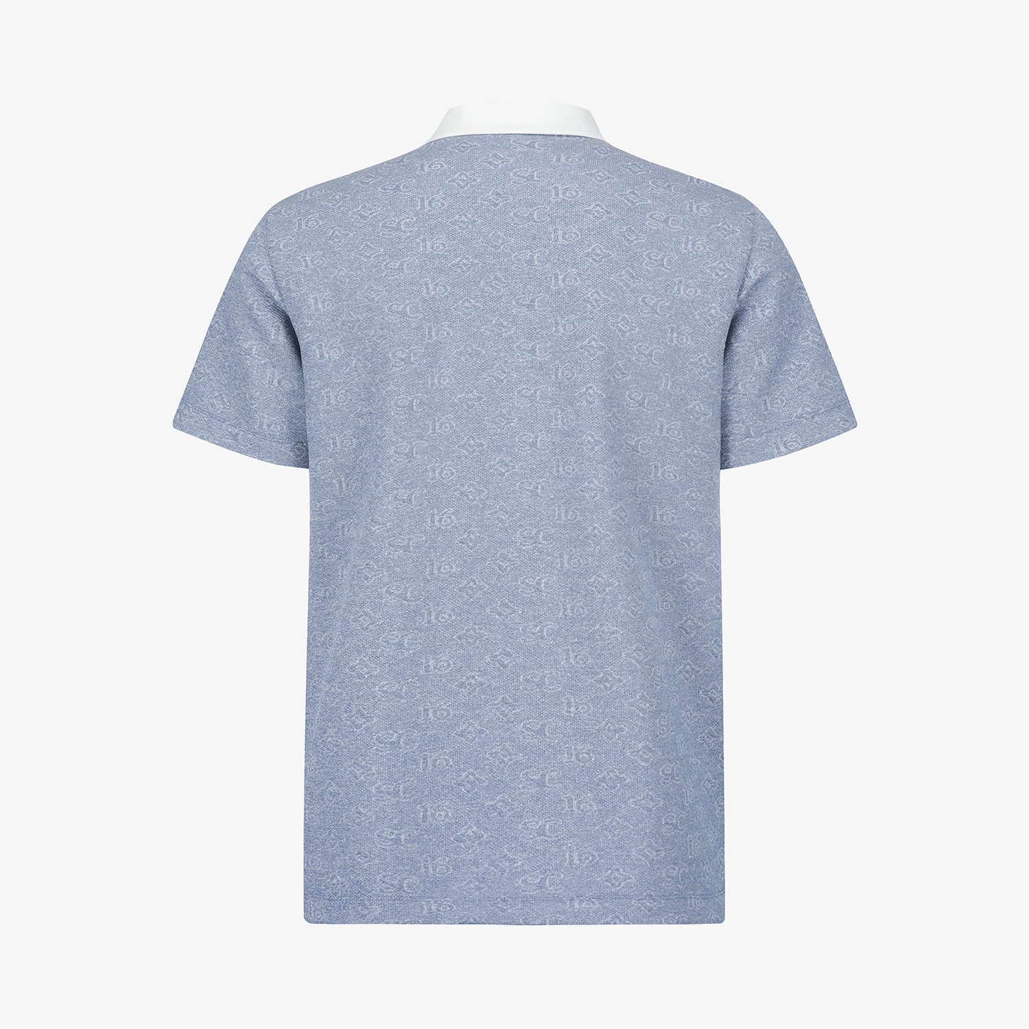 사우스케이프 남성 모노그램 자카드 버디 카라 티셔츠_블루