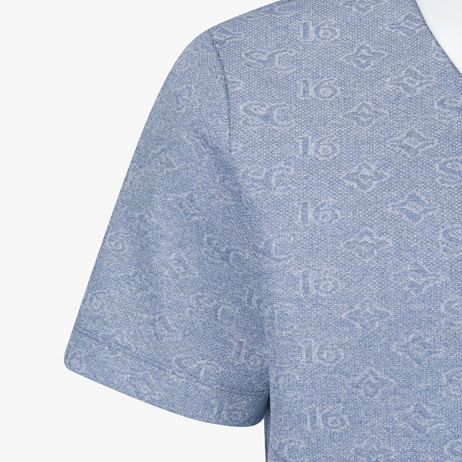 사우스케이프 남성 모노그램 자카드 버디 카라 티셔츠_블루