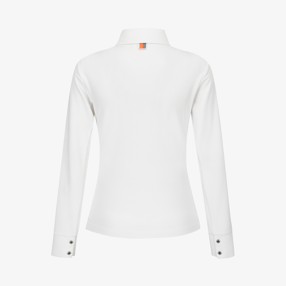 여성 사우스크로스 베이직 카라 티셔츠_화이트