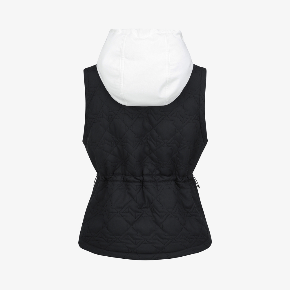 여성 사우스크로스 리버시블 플리스 패딩 베스트_차콜 그레이