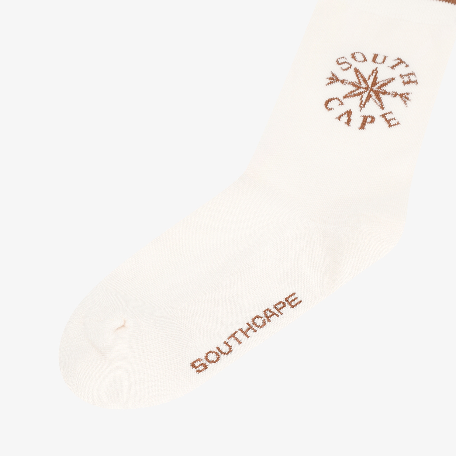 여성 사우스크로스 로고 중목 삭스_크림