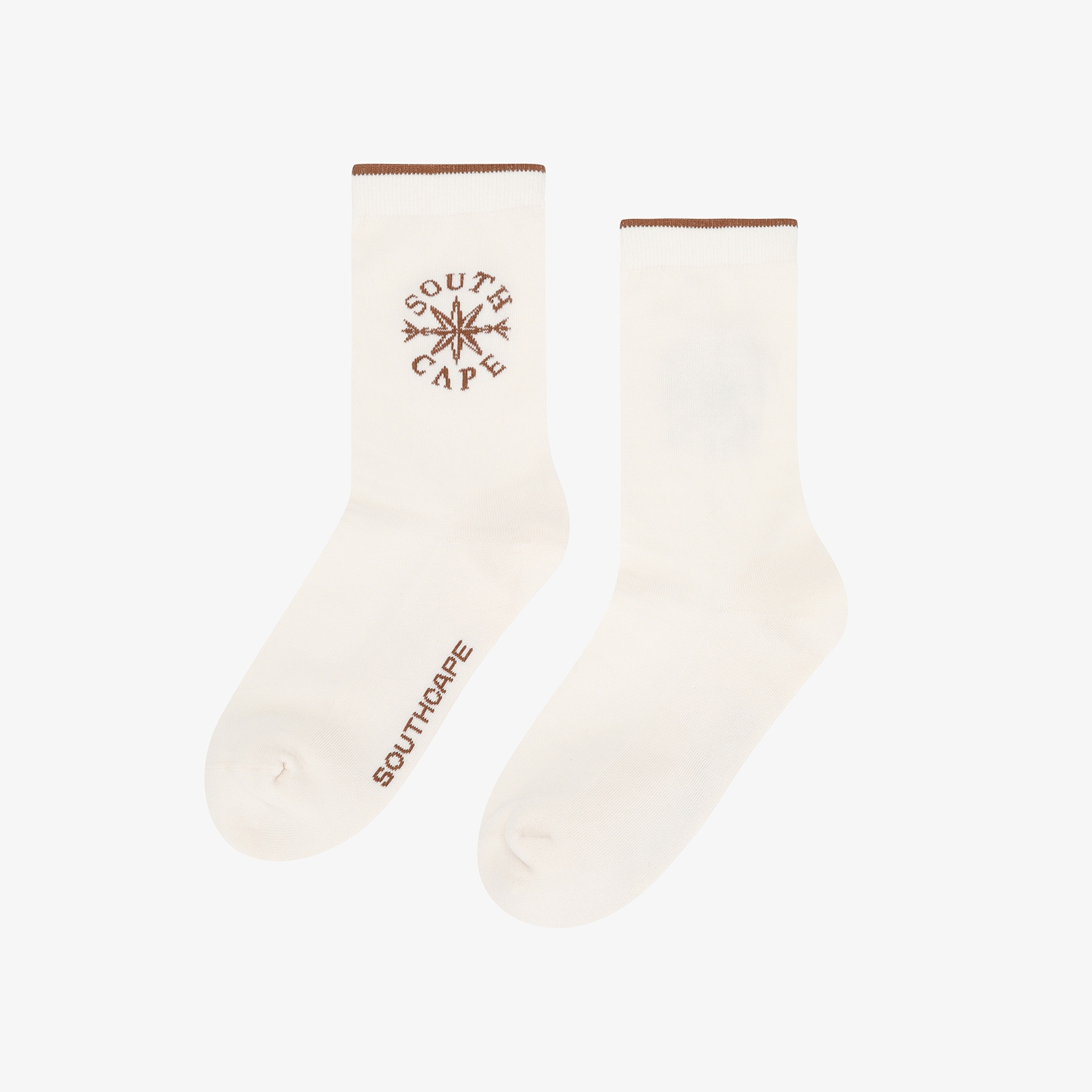 여성 사우스크로스 로고 중목 삭스_크림