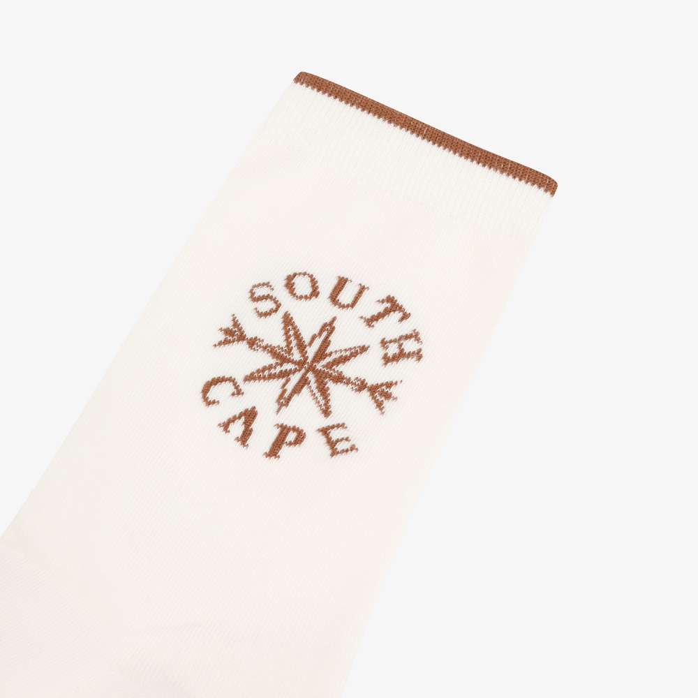 여성 사우스크로스 로고 중목 삭스_크림