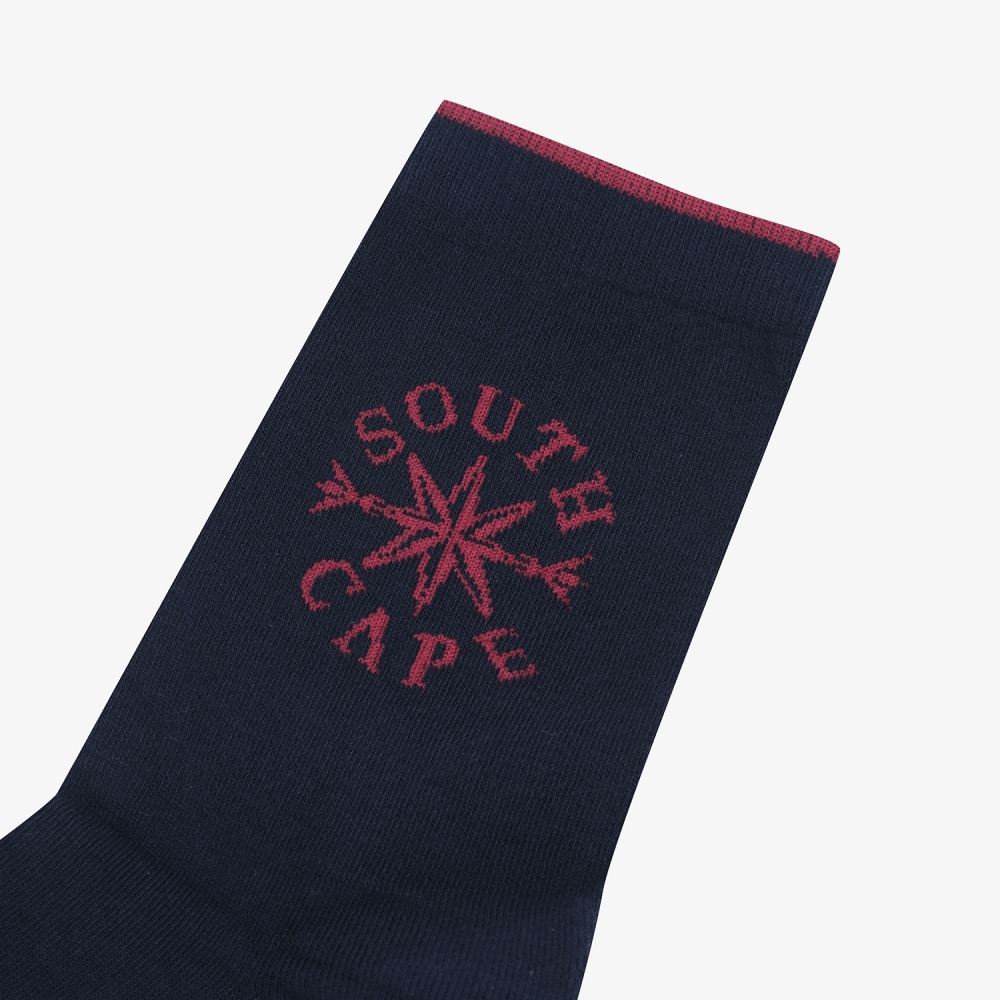 여성 사우스크로스 로고 중목 삭스_네이비