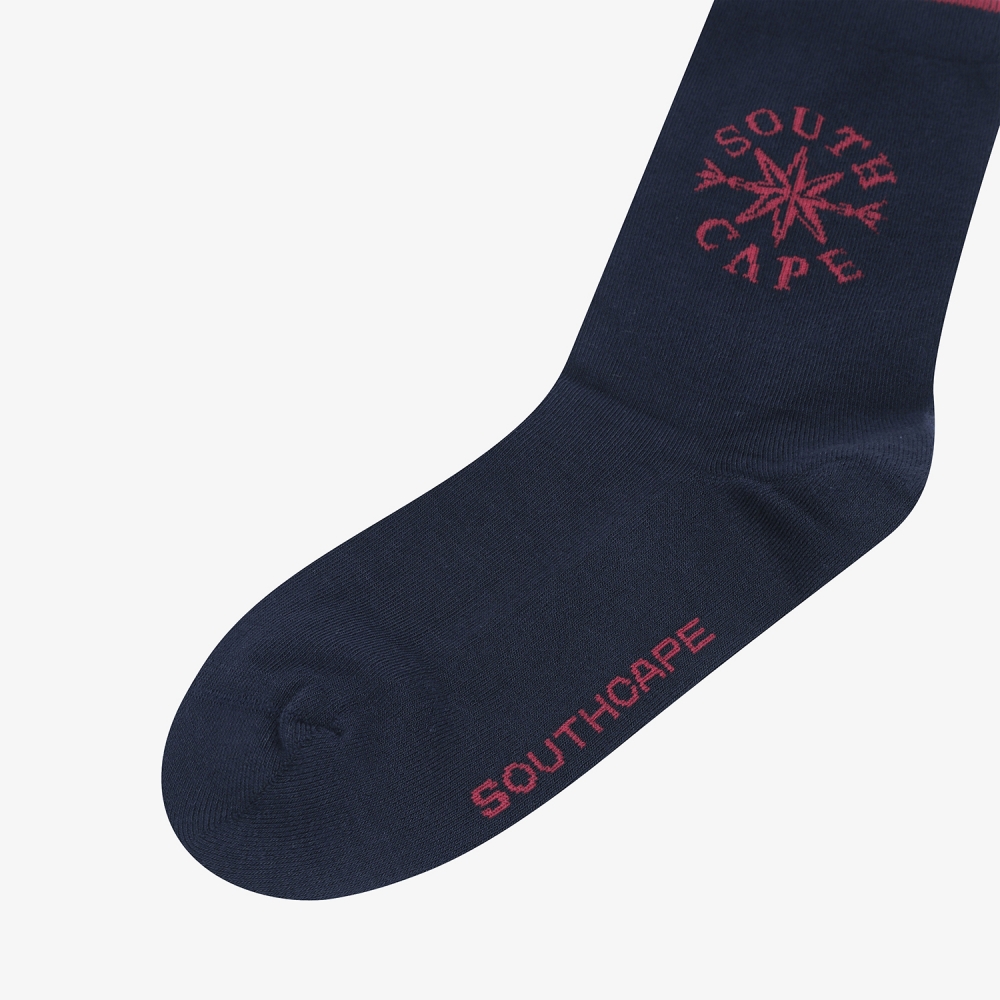 여성 사우스크로스 로고 중목 삭스_네이비