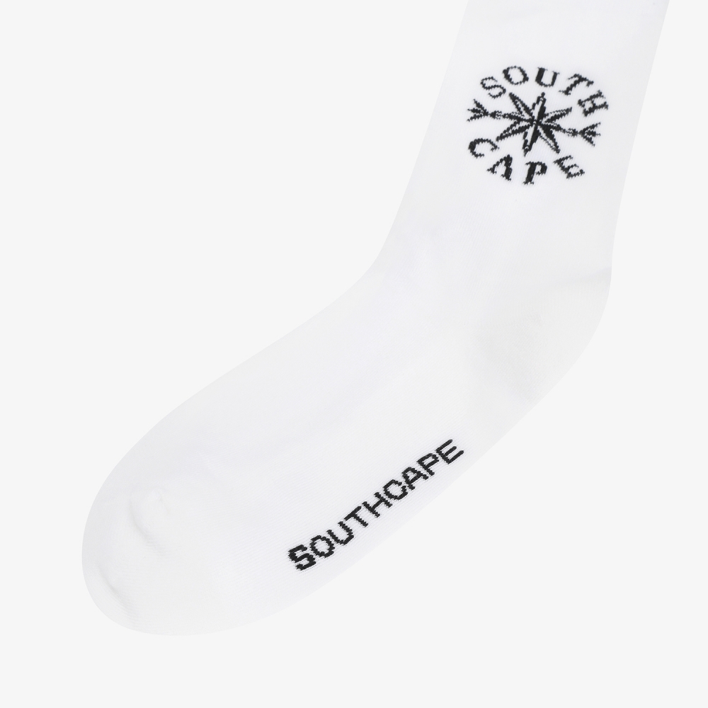 여성 사우스크로스 로고 중목 삭스_화이트