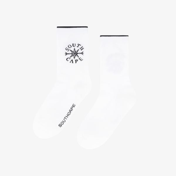 여성 사우스크로스 로고 중목 삭스_화이트