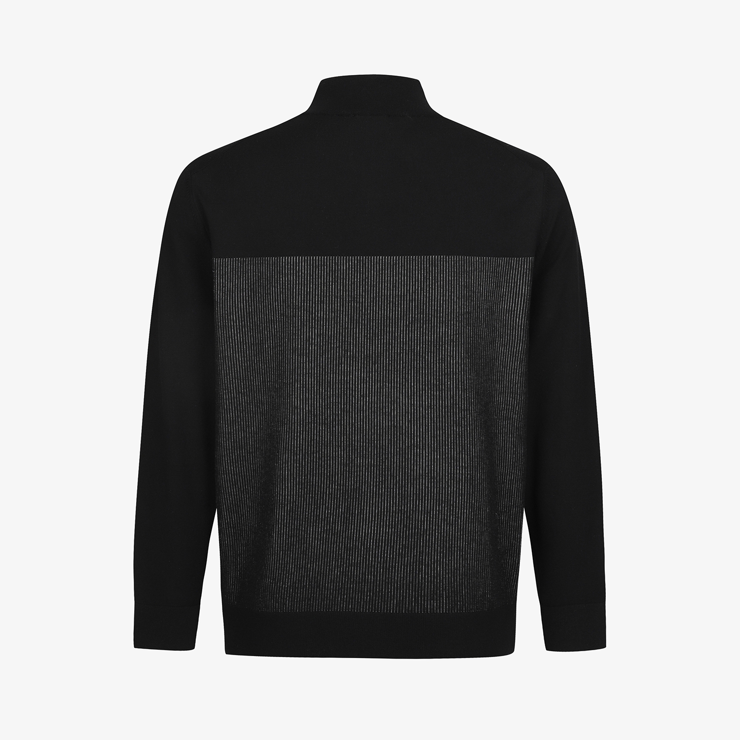 사우스케이프 남성 스트라이프 텍스쳐 하프 집업 니트_블랙